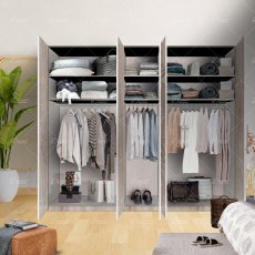 Wiemann Bern of width 250cm hinged-door wardrobe without cornice, with handles in silver/slate