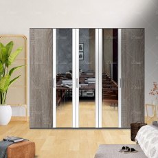 Wiemann Bern of width 250cm hinged-door wardrobe without cornice, with handles in silver/slate Wiemann Bern of width 250cm hinged-door wardrobe without cornice, with handles in silver/slate