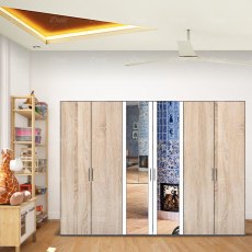 Wiemann Bern of width 300cm hinged-door wardrobe without cornice, with handles in silver/slate Wiemann Bern of width 300cm hinged-door wardrobe without cornice, with handles in silver/slate