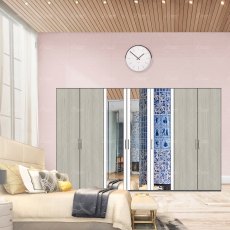 Wiemann Bern of width 350cm hinged-door wardrobe without cornice, with handles in silver/slate Wiemann Bern of width 350cm hinged-door wardrobe without cornice, with handles in silver/slate