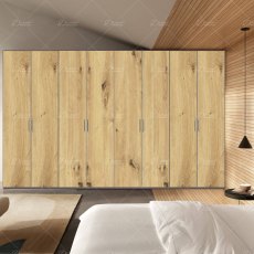 Wiemann Bern of width 400cm hinged-door wardrobe without cornice, with handles in silver/slate Wiemann Bern of width 400cm hinged-door wardrobe without cornice, with handles in silver/slate