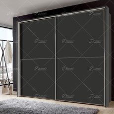 Wiemann Berlin sliding door wardrobe of width 300cm with handles in silver/slate