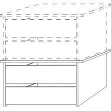 2 Drawer Insert with Wooden Front Stackable and Height AdjustableW 96.4cm x H 41cm x D 51.5cm