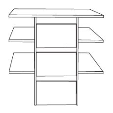 3 Drawer Insert with Wooden FrontW 96.4cm x H 89cm x D 51.5cm