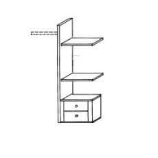 Laundry shelf insert,consisting of: 2 drawers, 2 shelves, 1 hanging rail, 1 mid panel        W 96.4cm x H 137c x D 51.5cm