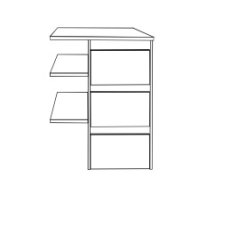 3 Drawer Insert with Wooden Front for compartment width 80.1 cm W 80.1cm x H 89cm x D 51.5cm Pull-outs can be mounted left/right