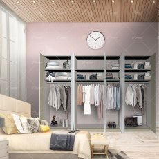 Wiemann Asmara of width 350cm hinged-door wardrobe without cornice, with handles in chrome/slate