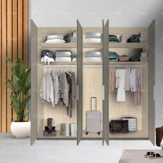 Wiemann Asmara hinged-door wardrobe of width 250cm without cornice, with handles in chrome/slate