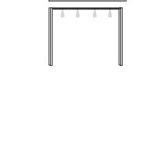 Passe-partout frame, Width per side profiles: 3.2 cm, with 8 lights for width 400 cm H: 221 Cm