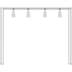 Passe-partout Frames with LED lights Width per side profile: 3.2 cm 6 lights For Width 300cm Of Height 220cm W 306.4cm X D 12.5cm X H 220cm