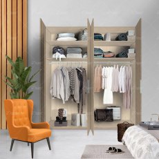 Wiemann Eastside hinged-door wardrobe of width 200cm with 4 doors without cornice