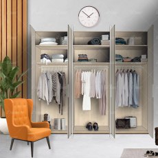 Wiemann Eastside hinged-door wardrobe of width 300cm with 6 doors without cornice