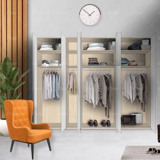 Wiemann Eastside hinged-door wardrobe of width 350cm with 7 doors without cornice