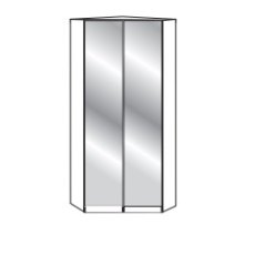 2 Door Walk-in Corner Unit with Front in Carcase Colour W 130cm x H 216cm x D 127cm