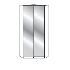 2 Door Walk-in Corner Unit with Front with parsol bronze  mirror glass W 130cm x H 236cm x D 127cm