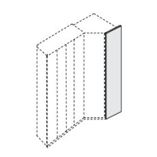 End panel for extended and walk-in corner unit in Glass havana W 56cm x H 216cm x D 1.5cmTo be used on right and left