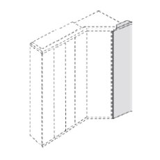 End panel for extended corner unit, can be used on right and left Front with trims W56cm x H216cm x D1.5cm