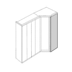 End panel for corner unit, can be used on left and right Front with trims W56cm x H236cm x D1.5cm