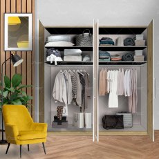 Wiemann Luxor 3 & 4 hinged-door wardrobe of width 175cm 4 doors with cornice