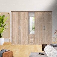 Wiemann Luxor 3 & 4 hinged-door wardrobe with cornice of width 200cm