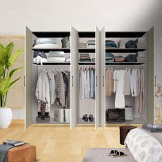 Wiemann Luxor 3 & 4 hinged-door wardrobe of width 250cm 5 doors with cornice