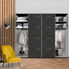 Wiemann Miami sliding-door wardrobe of width 400cm with 4 doors without cornice, handles in silver