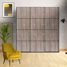 Wiemann Miami plus sliding door wardrobe of width 225cm 3 doors without cornice, handle ledges in chrome/slate