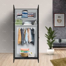 Wiemann Quito hinged door wardrobe of width 100cm 2 doors without cornice