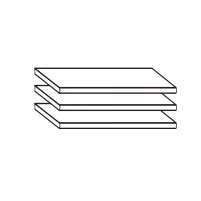 3 shelves for compartment width 34.5cm 3 items W 34.5cm x H 2.2cm x D 51.5cm 3 shelves for compartment width 34.5cm 3 items W 34.5cm x H 2.2cm x D 51.5cm