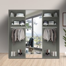 Wiemann Westside2 sliding-door wardrobe of width 225cm with 3 doors without cornice