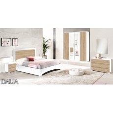 Ben Company Dalia White and Light Oak Bedroom Set Ben Company Dalia White and Light Oak Bedroom Set