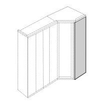 Corner units without cornice End panel for extended and walk-in corner unit, can be used on left and right W 56cm X D 1.5cm X H 216cm