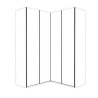 Corner units without cornice Corner unit, 90 degree with bi-fold-doors Front in carcase colour W 157cm X D 157cm H 236cm
