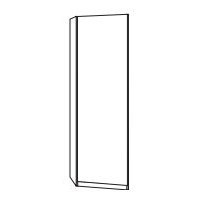 End units with swing door, angled, without cornice For placing on left: Front glass pebble grey W 47cm X D 58cm X H 236cm End units with swing door, angled, without cornice For placing on left: Front glass pebble grey W 47cm X D 58cm X H 236cm