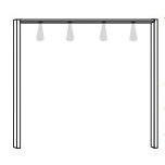 Passe-partout frames with LED lights for width 250 cm only for 6-doors wardrobes 6 lights W 256.4cm X D 12.5cm X H 240cm