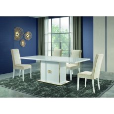 H2O Design Vogue White and Gold Extendable Table