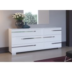 Status Volare Modern Italian White High Gloss Double Dresser Status Volare Modern Italian White High Gloss Double Dresser