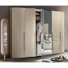 Camel Group Round Sabbia Wardrobe With Mirror