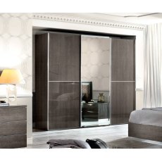 Camel Group Round Silver Birch Sliding Door Wardrobe