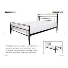 Mercury Bed in Silver Chrome & Black Nickel