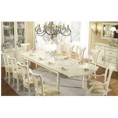 Camel Group Siena Ivory Rectangular Dining table with 2 Extensions