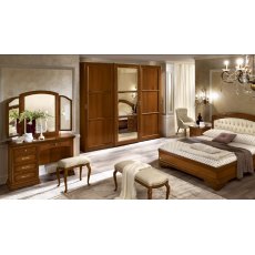 Camel Group Torriani Walnut Bed Giorgione captionne with Ring
