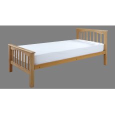 Sandra Beech Finish Hardwood High Foot End Bed Frame