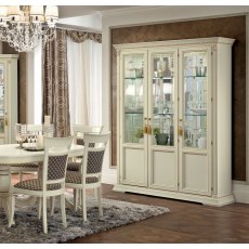 Camel Group Treviso White Ash 3 Door Vitrine 'alta' With Glass Shelves