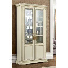 Camel Group Treviso White Ash 2 Door Vitrine With Wooden Shelves