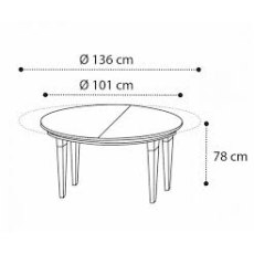 Camel Group Treviso Cherry Round Extendable Dining Table with 1 Extension