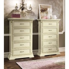 Camel Group Treviso White Ash 5 Drawer Chest