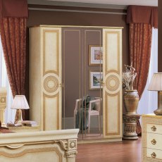 Camel Group Aida Ivory and Gold Bedroom Set