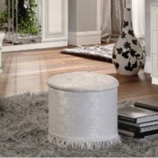Camel Group Aida White and Silver Bedroom Chair / Pouf Camel Group Aida White and Silver Bedroom Chair / Pouf