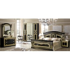 Camel Group Aida Black and Gold 4 Door Wardrobe With 2 Mirror Doors